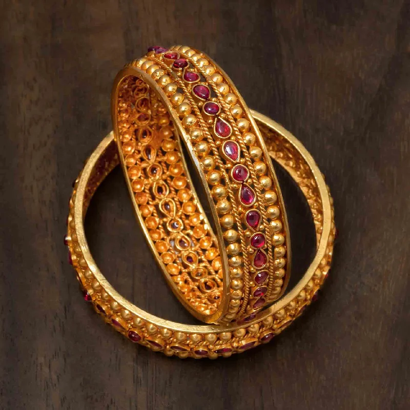 Handcrafted Bangle Sets-Golden Bangle PSGRBSR14R-25-006