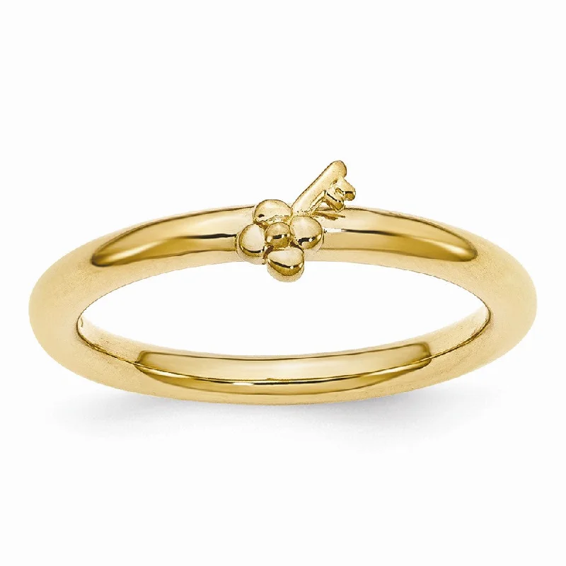 Unique Gemstone Engagement Rings-Gold Tone Plated Sterling Silver Stackable Expressions 5mm Key Ring