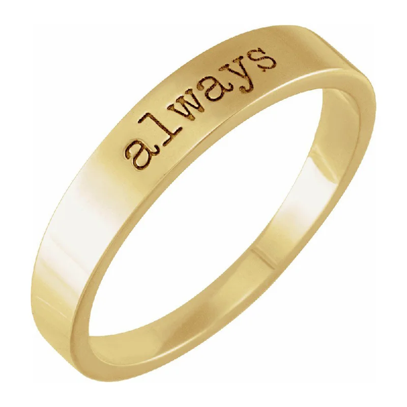 Designer Wedding Ring Sets-14K Yellow Gold 'Always' Stackable Tapered Band