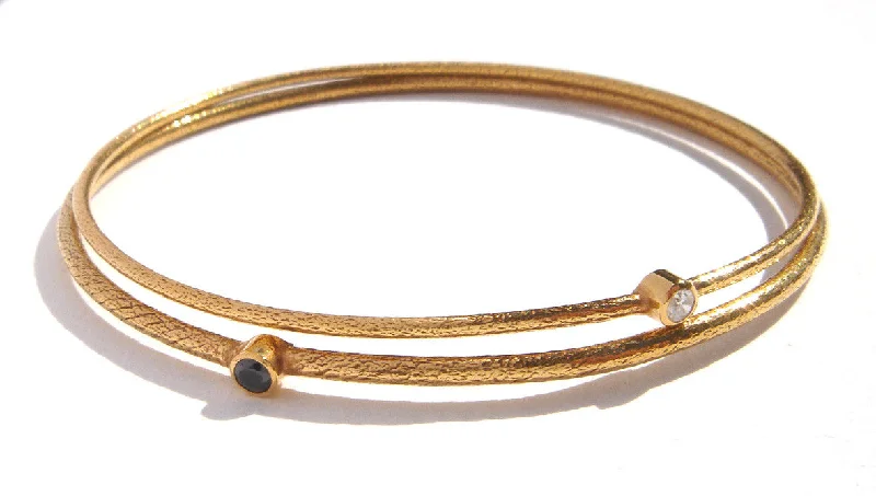 Silver and Gold Bangle Sets-06. Solitair Bangle