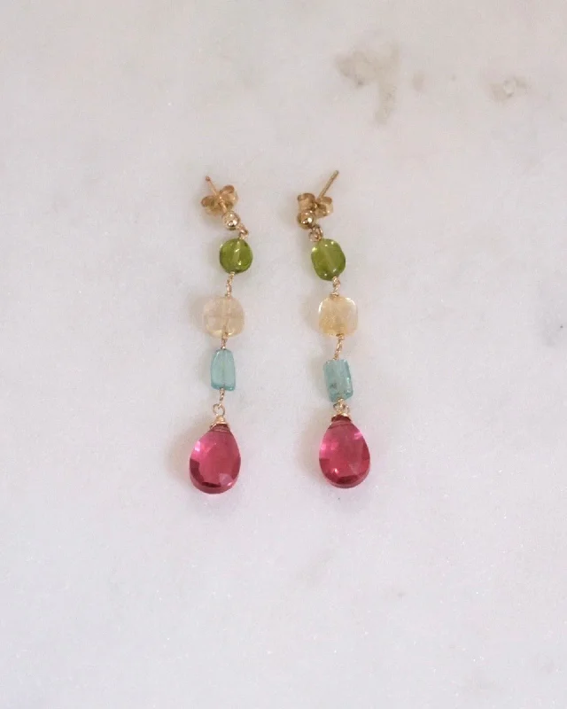 Vintage Pearl Earrings-Tourmaline Tropical Earrings