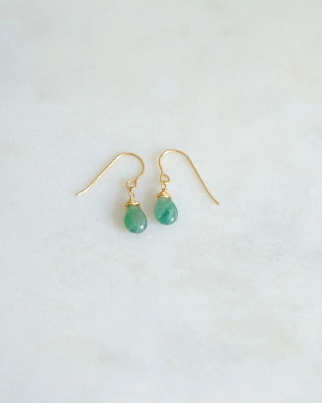 Sterling Silver Earrings-Emerald deep green Earrings