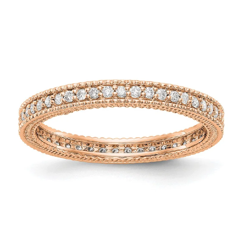 Bohemian Style Rings-2.5mm 14K Rose, White or Yellow Gold 1/3 Ctw Diamond Eternity Band