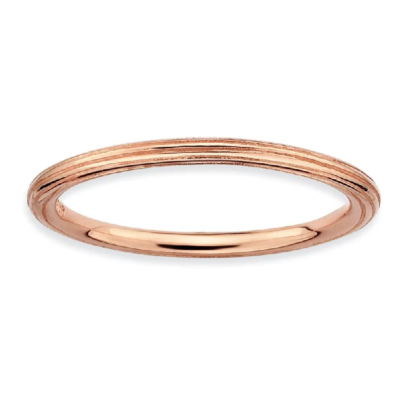 Customizable Engagement Bands-1.5mm Stackable 14K Rose Gold Plated Silver Simply Elegant Band