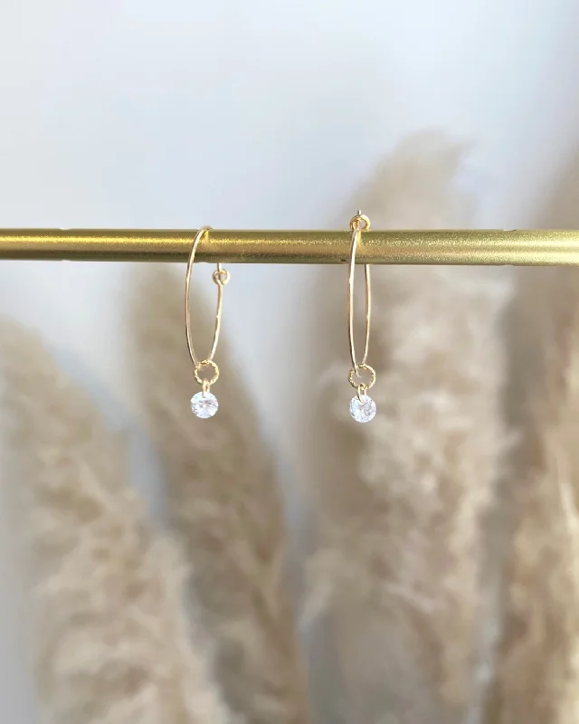 Beautiful Pearl Drop Earrings-CZ flat Hoop Earrings