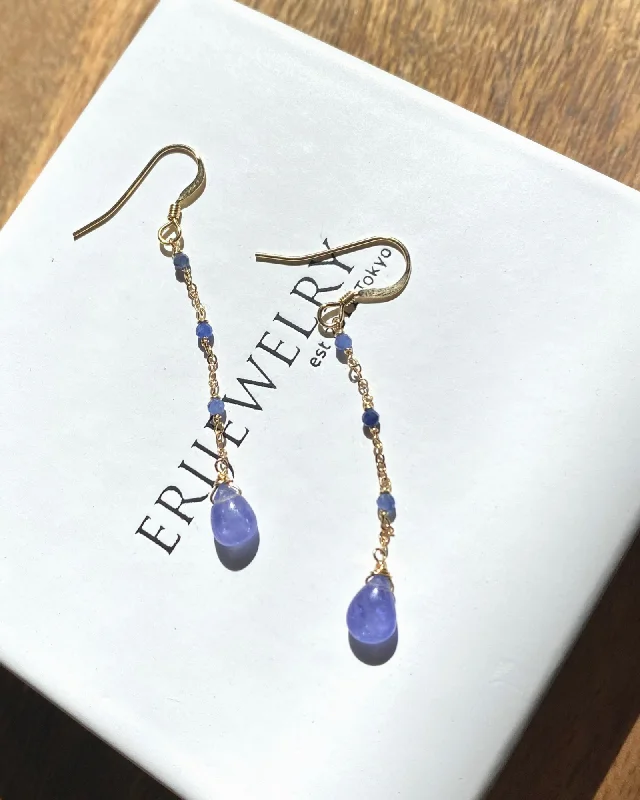 Unique Silver Stud Earrings-Tanzanite Bohemian Earrings