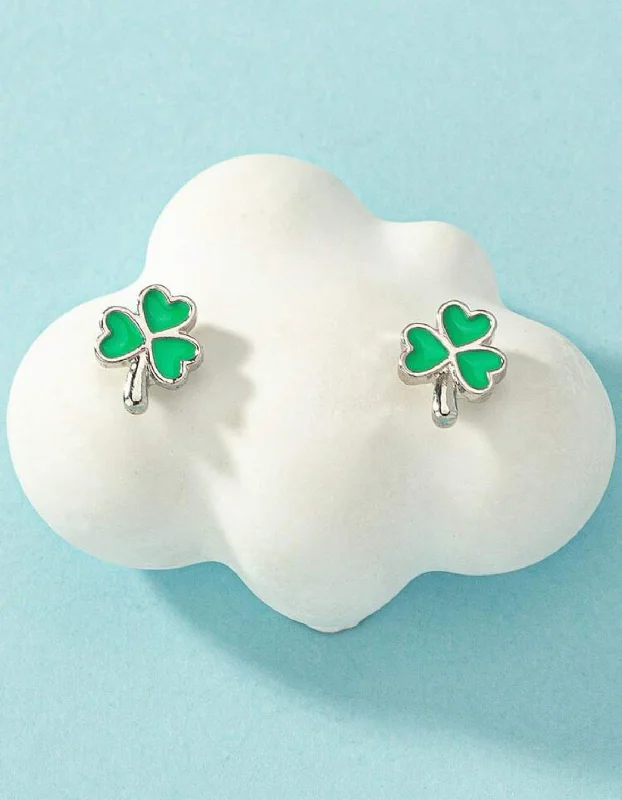 Fashionable Statement Earrings-St. Patrick's Day Clover Earrings