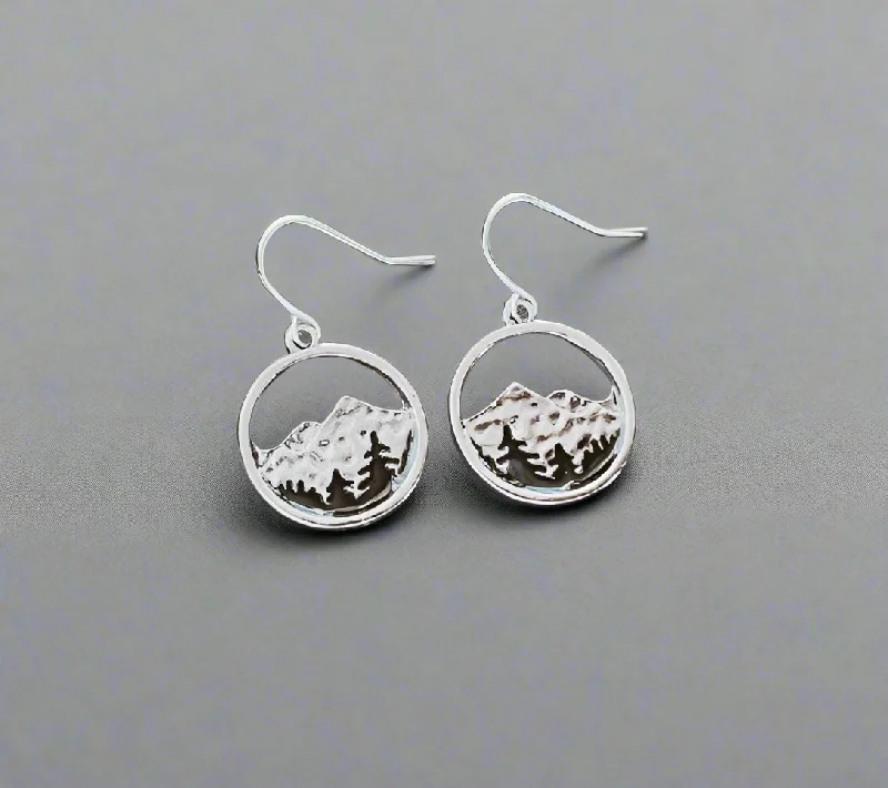 Unique Gemstone Earrings-Round Mountain Range Earrings