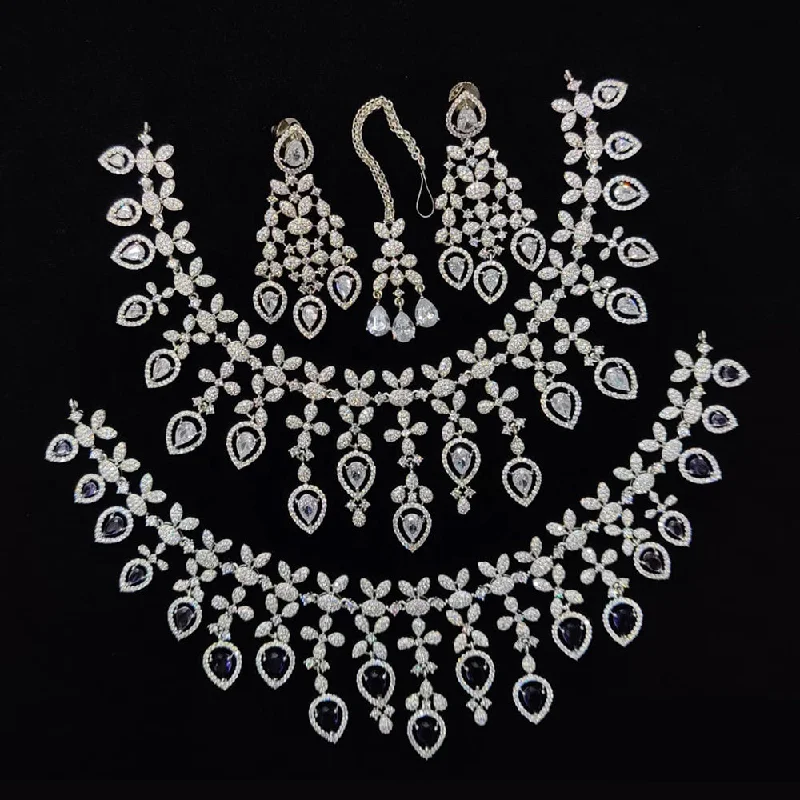 Sparkling Crystal Necklaces-JCM American Diamonds Necklace Set