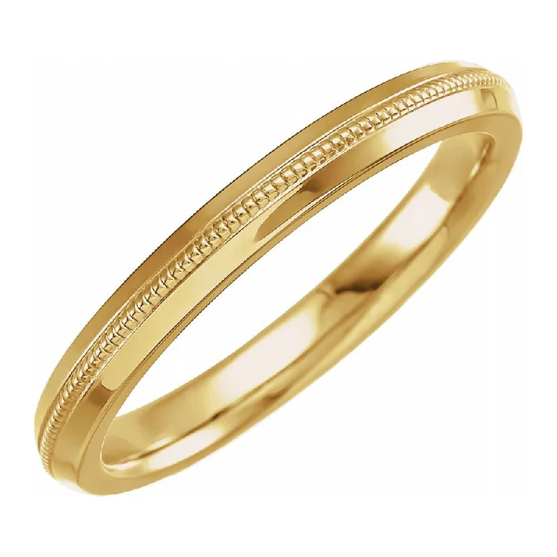 Modern Wedding Ring Sets-2.5mm 14K Yellow Gold Knife Edge Standard Fit Band