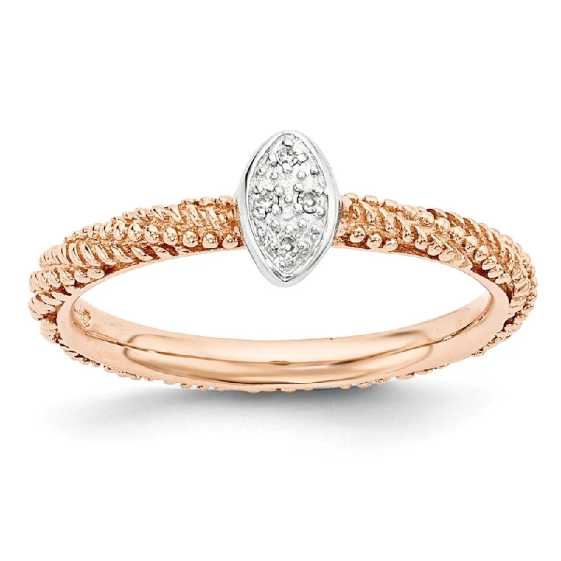 Sparkly Engagement Rings-Sterling Silver & Rose Gold Tone .02 Ctw I3 H-I Diamond Stackable Ring