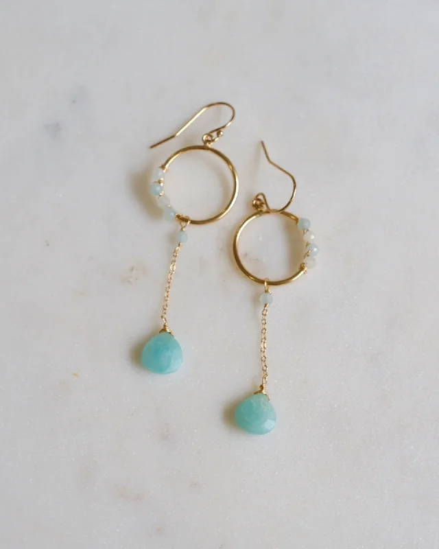 Wedding Earrings-Fiona Amazonite Earrings