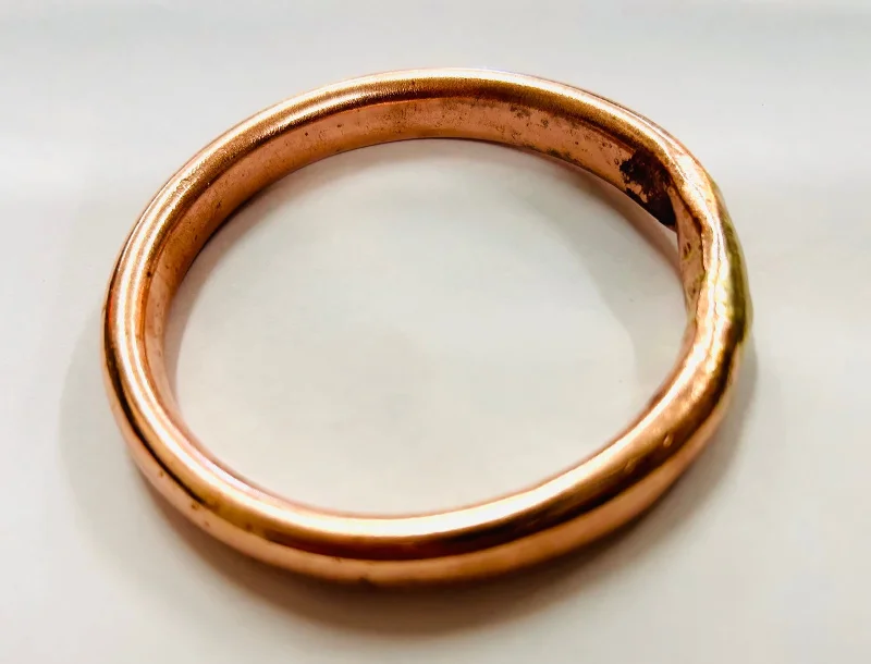 Handmade Gold Bangles-Copper smooth anvil bangle