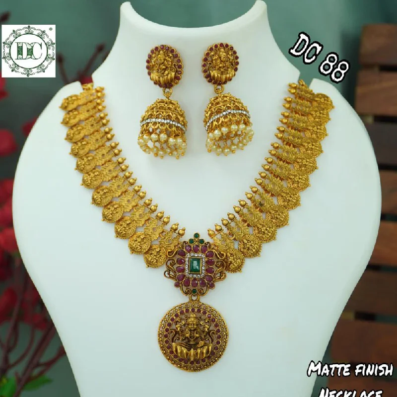 Gold Infinity Necklaces-Diksha Collection Gold Plated Temple Necklace Set