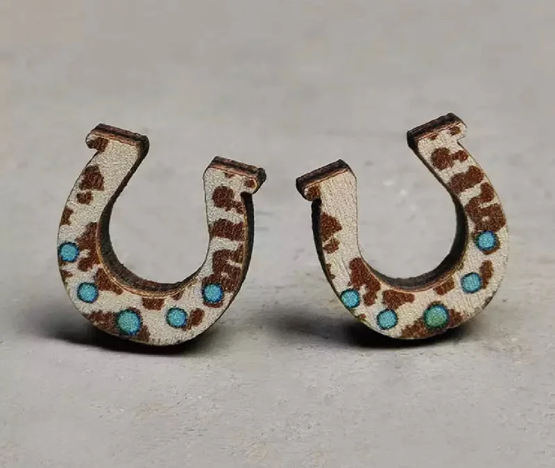 Luxury Drop Earrings-Horseshoe Stud Earrings