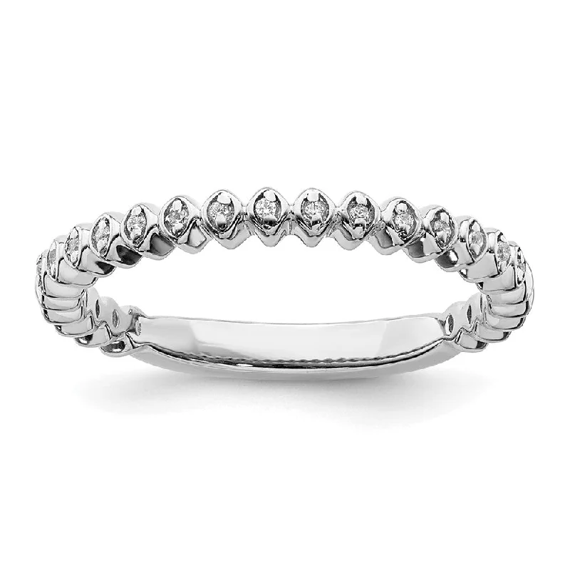 Bridal Diamond Rings-2.25mm 14k White Gold 1/20 Ctw Diamond Stackable Band