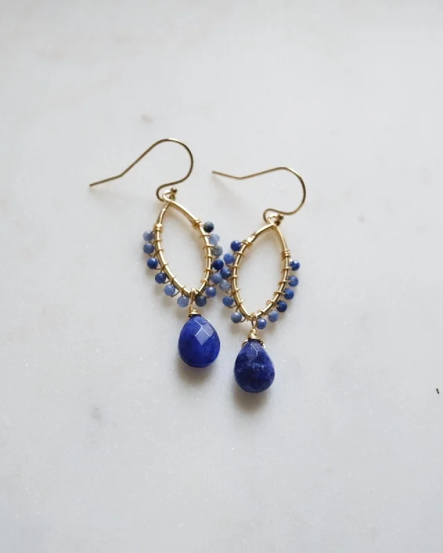 Luxury Diamond Earrings-Blue sapphire ritual earrings