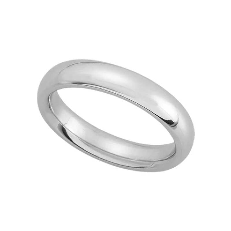 Wedding Ring Bands for Women-4mm Continuum Sterling Silver Domed Comfort Fit Band