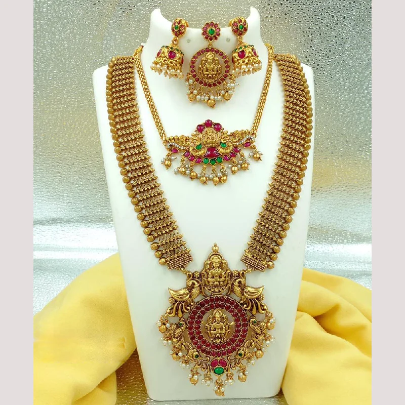 Elegant Personalized Necklaces-FS Collection Gold Plated Temple Necklace Combo