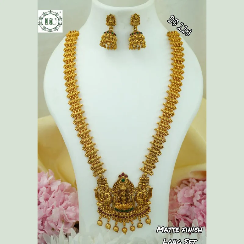 Classic Chain Necklaces-Diksha Collection Gold Plated Temple Necklace Set