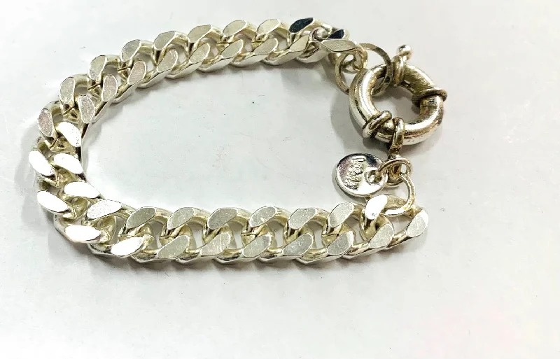 Dainty Silver Bangles-Chunky snake chain silver bracelet