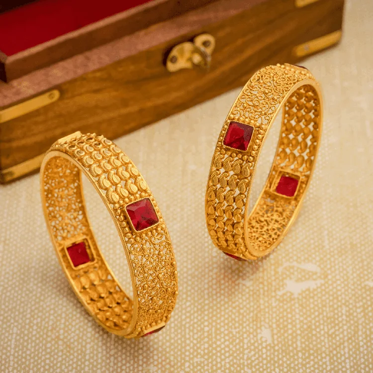 Trendy Bangles for Bridesmaids-Sreshta Bangle PSGRBSR3R-006