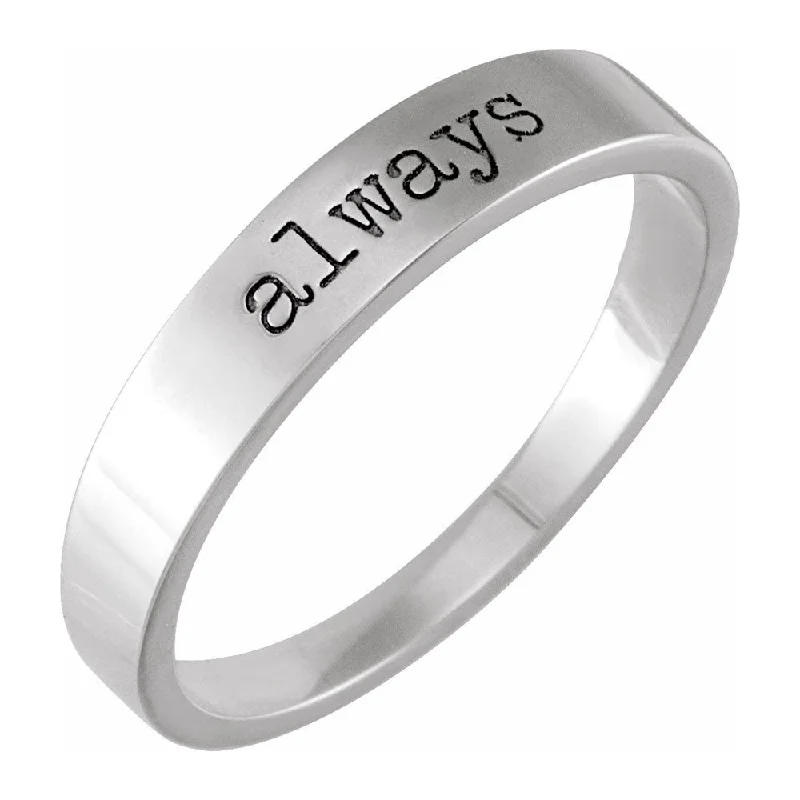 Classic Silver Engagement Rings-14K White Gold 'Always' Stackable Tapered Band