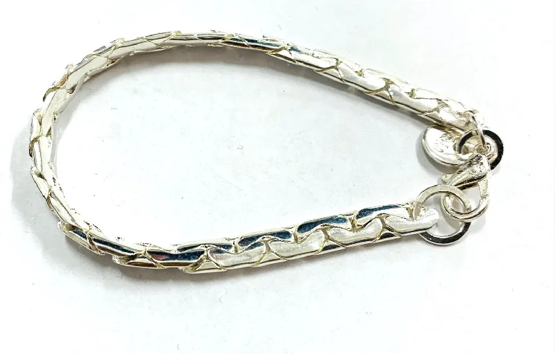 Bohemian Style Bangles-Narrow snake chain silver bracelet