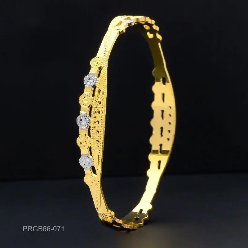 Handmade Gold Bangles-RHODIUM BANGLE PRGB66-071