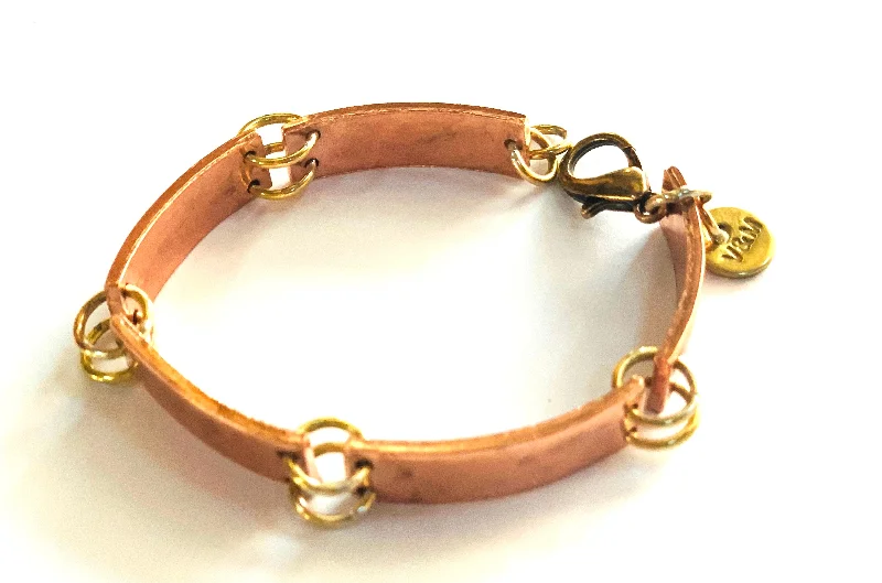 Vintage Wedding Bangles-Copper arc bracelet