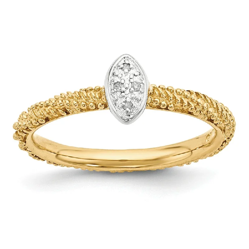 Modern Wedding Ring Sets-Sterling Silver & Gold Tone .02 Ctw I3 H-I Diamond Stackable Ring