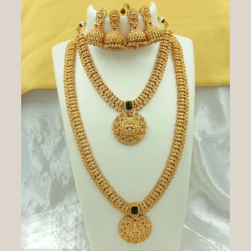 Classic Silver Chain Necklaces-FS Collection Gold Plated Temple Necklace Combo