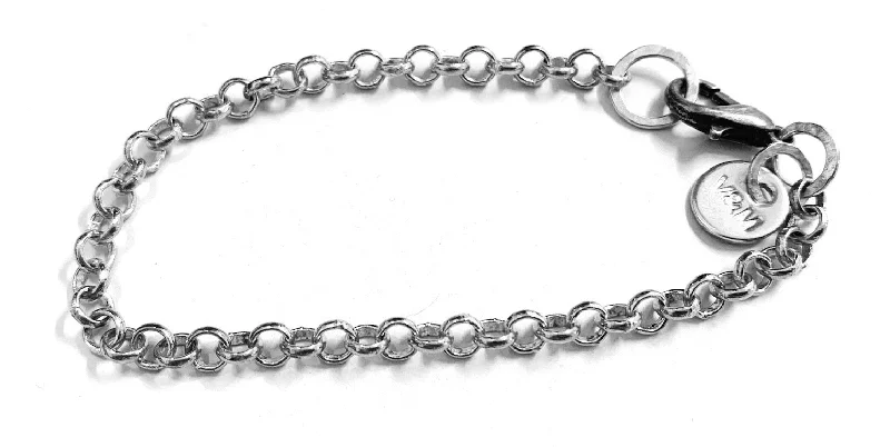 Classic Silver Bangles-Medium silver chain bracelet