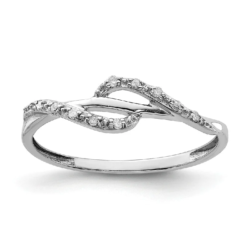 Customizable Engagement Bands-Diamond Swirl Ring in Sterling Silver