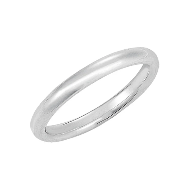 Elegant Silver Wedding Bands-3mm Continuum Sterling Silver Domed Comfort Fit Wedding Band