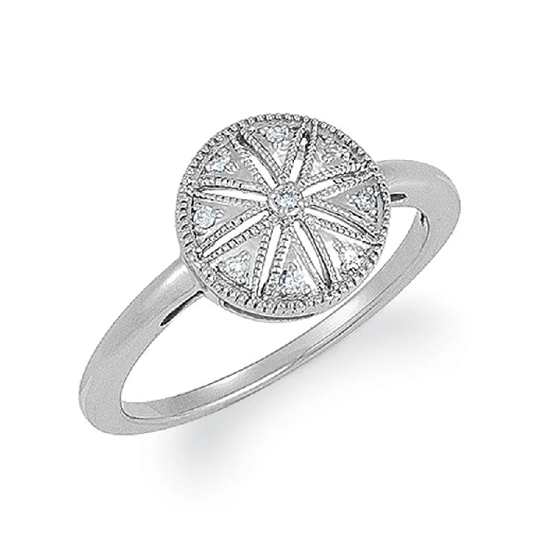 Affordable Diamond Rings-Vintage Style Sterling Silver .04 Ctw G-H, I2 Diamond Circle Ring