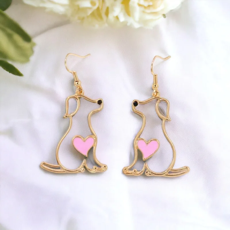 Handmade Hoop Earrings-Beautiful Puppy Love Earrings