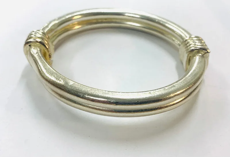 Fashionable Gold Bangles-Double Classic silver bangle