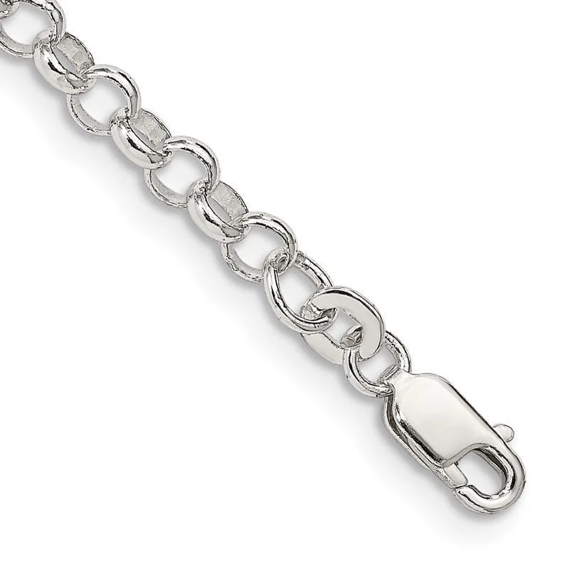 Dainty Gemstone Bracelets-Sterling Silver 4mm Rolo Chain Bracelet