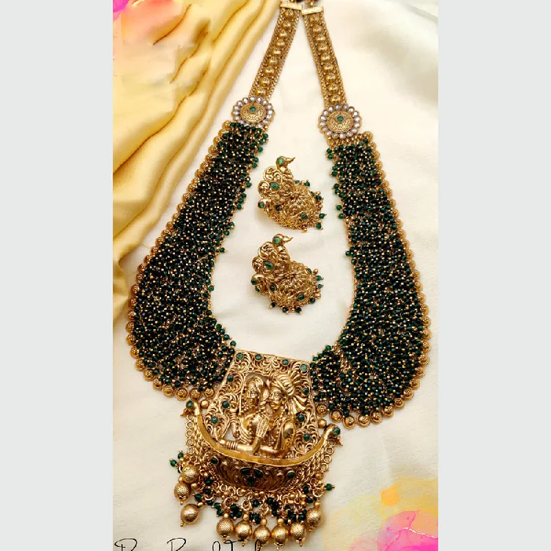 Gold Choker Necklaces-Jewel Addiction Copper Gold Plated Pearl Temple Necklace Set