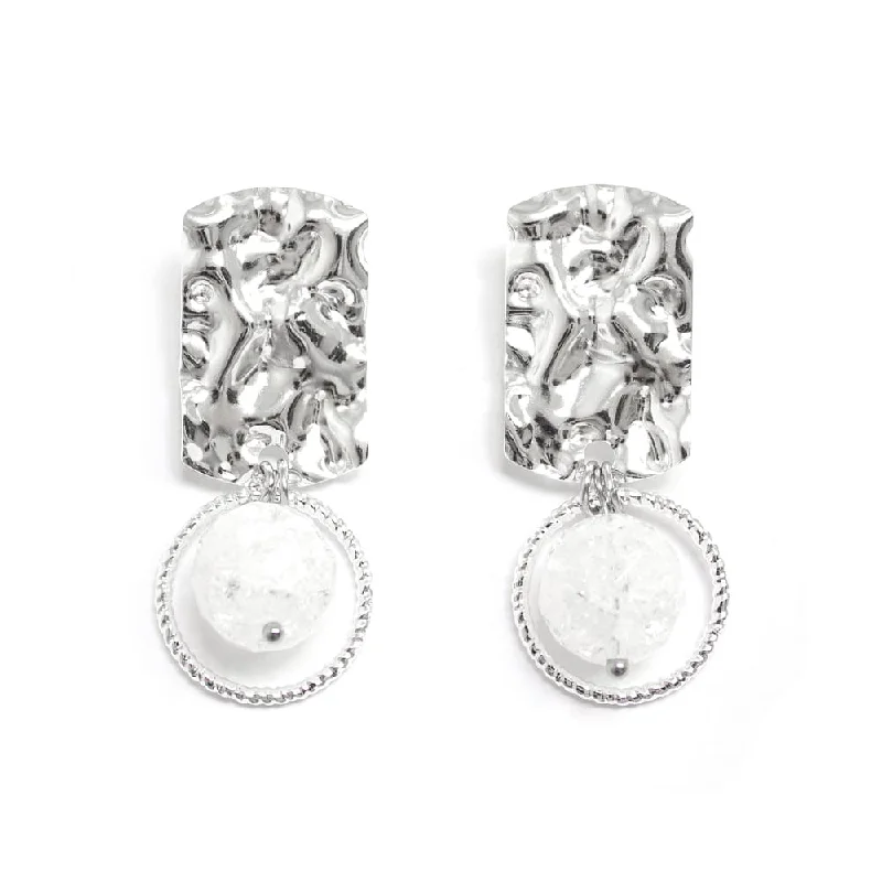 Statement Gemstone Earrings-Sylvia Silver Earrings