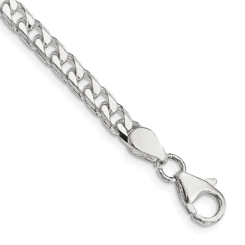 Beautiful Designer Bracelets-Sterling Silver Polished 5mm Curb Chain Bracelet