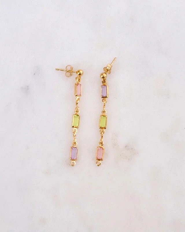 Gold Gemstone Earrings-Daria Gold Stud Earrings