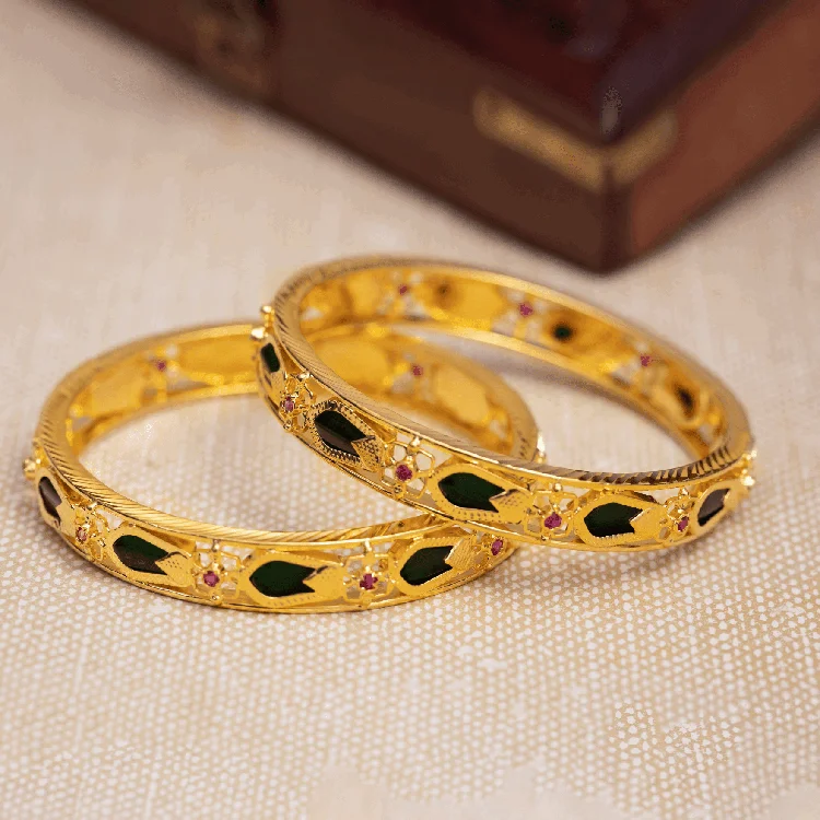 Colorful Bangle Bracelets for Brides-Nagapadam Bangle PSPKBNG22-013