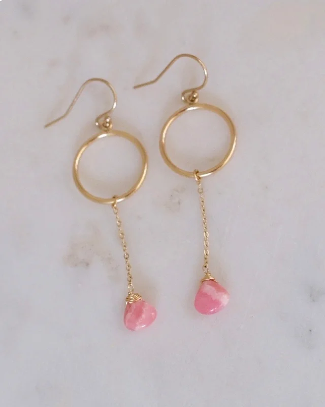 Customizable Earrings-Fiona Rhodochrosite earrings