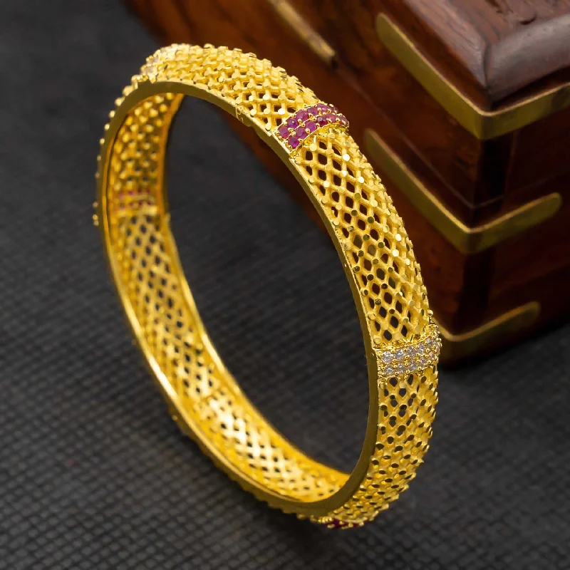 Gold Bangles with Colored Stones-Stone Bangle PSB27WR-23-052