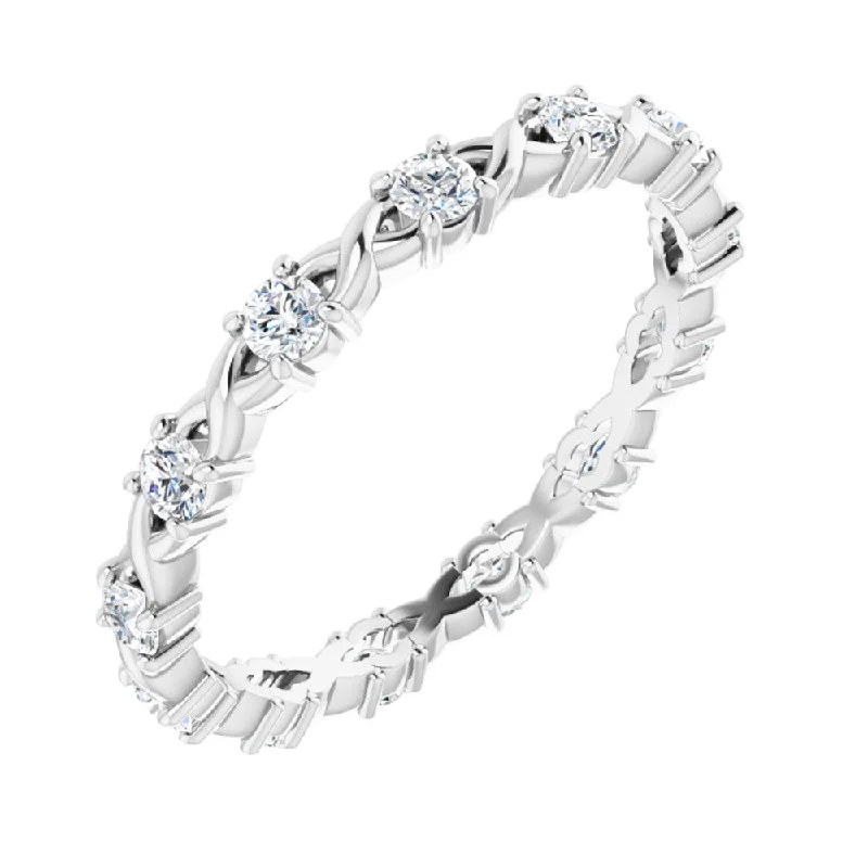 Elegant Wedding Ring Sets-2mm 14K White Gold 3/8 CTW Diamond Eternity Band