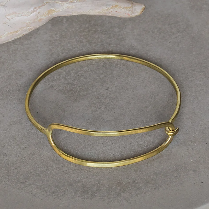 Adjustable Gold Bangle Bracelets-Cadence Bangles, Oblong - Lrg