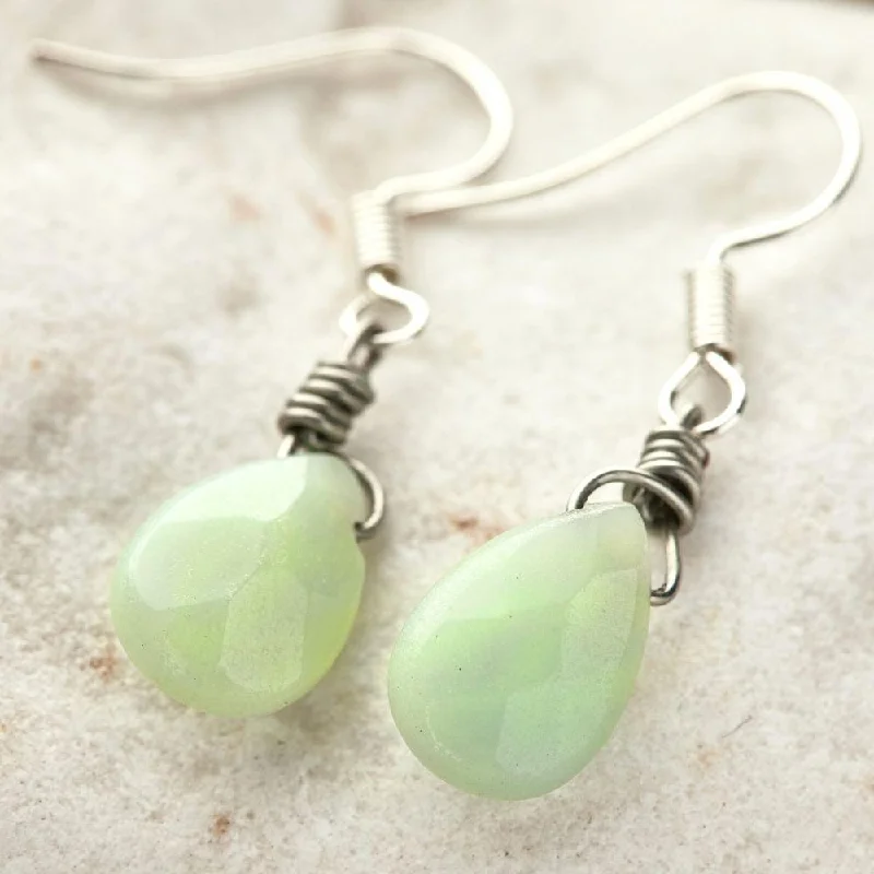 Unique Crystal Earrings-Amazonite Teardrop Earrings