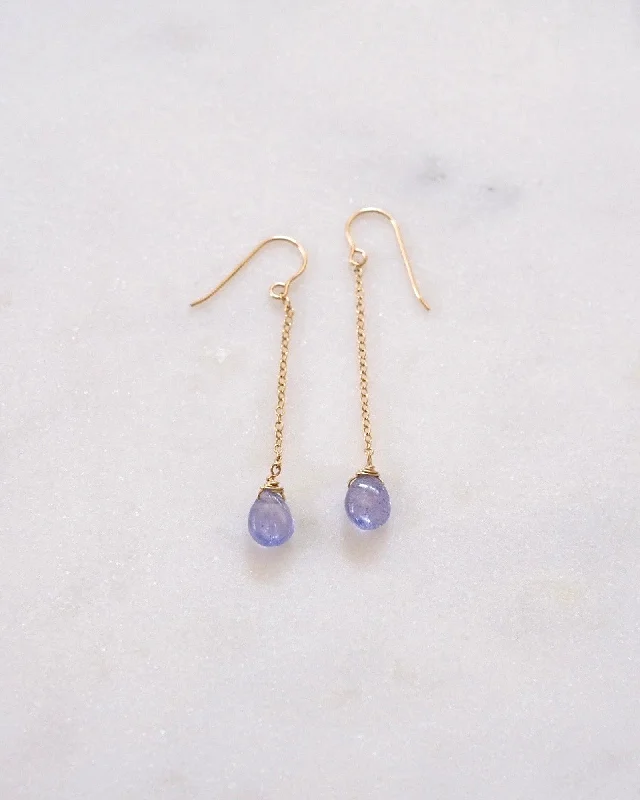 Bohemian Style Earrings-Tanzanite Drop Earrings